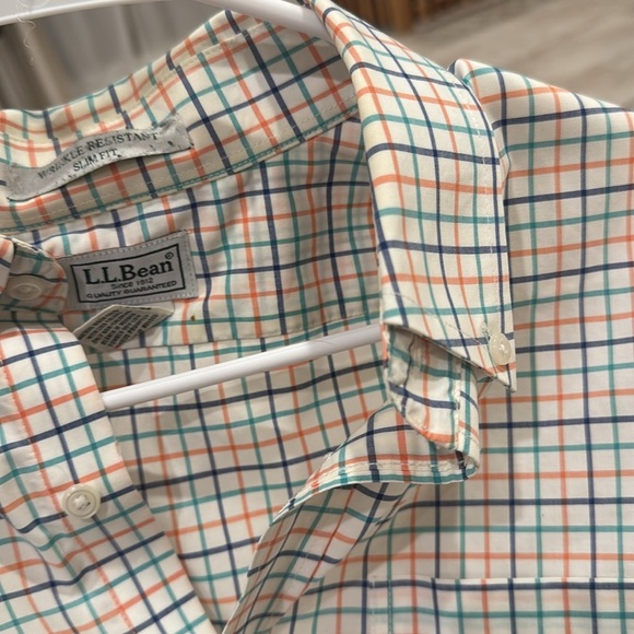 Free w purchase LL Bean Men's Plaid Cotton Twill Sport Shirt - Blue - Picture 5 of 5